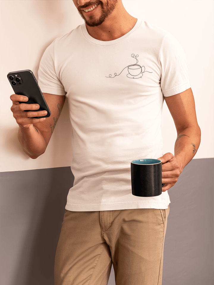 Line Art Kaffeetasse T-Shirt für Kaffeeliebhaber | Minimalistische Kunst product image (1)