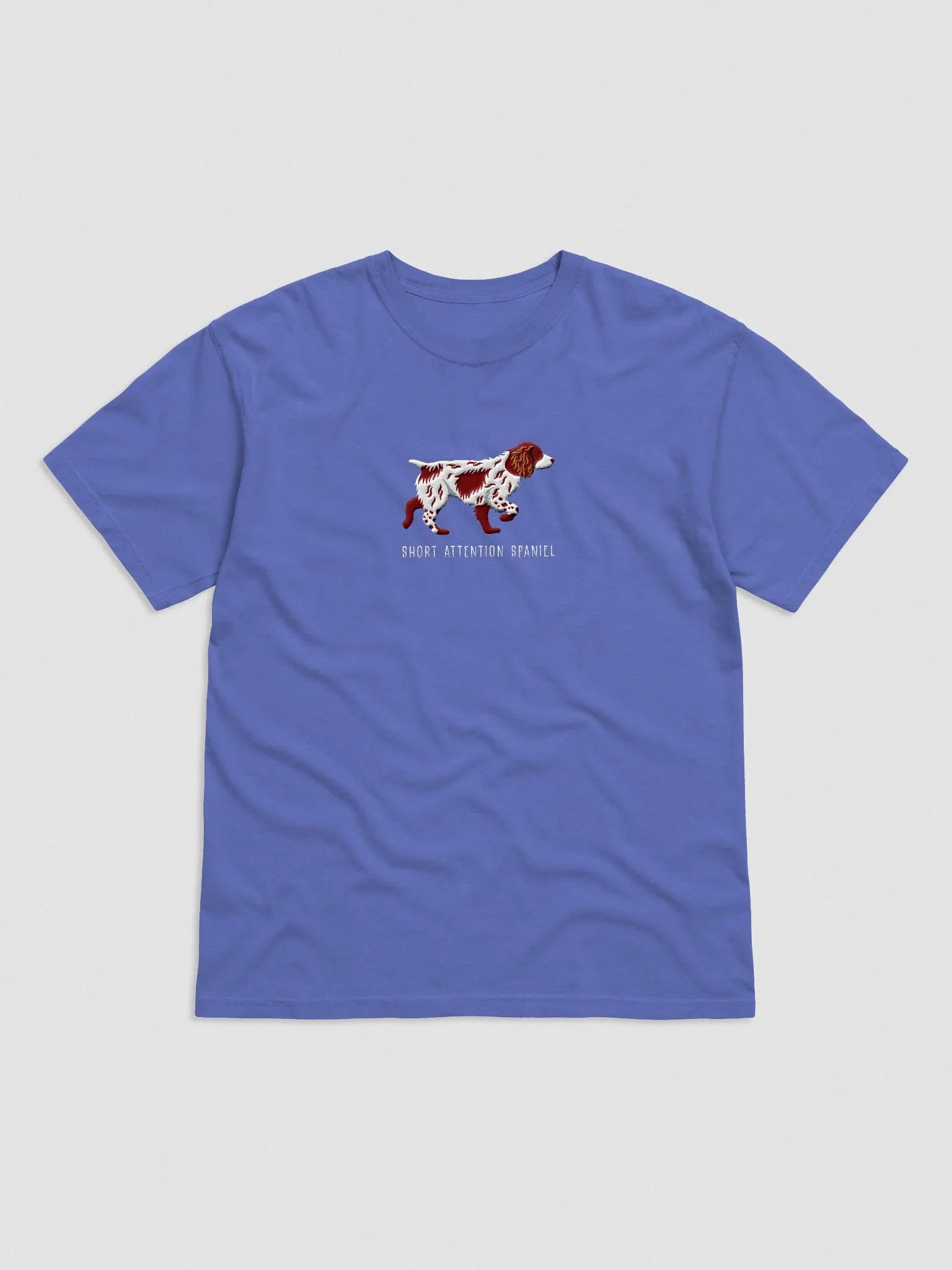 Short Attention Spaniel T-Shirt(Embroidered) of a Working Cocker Spaniel(Liver & White) product image (4)