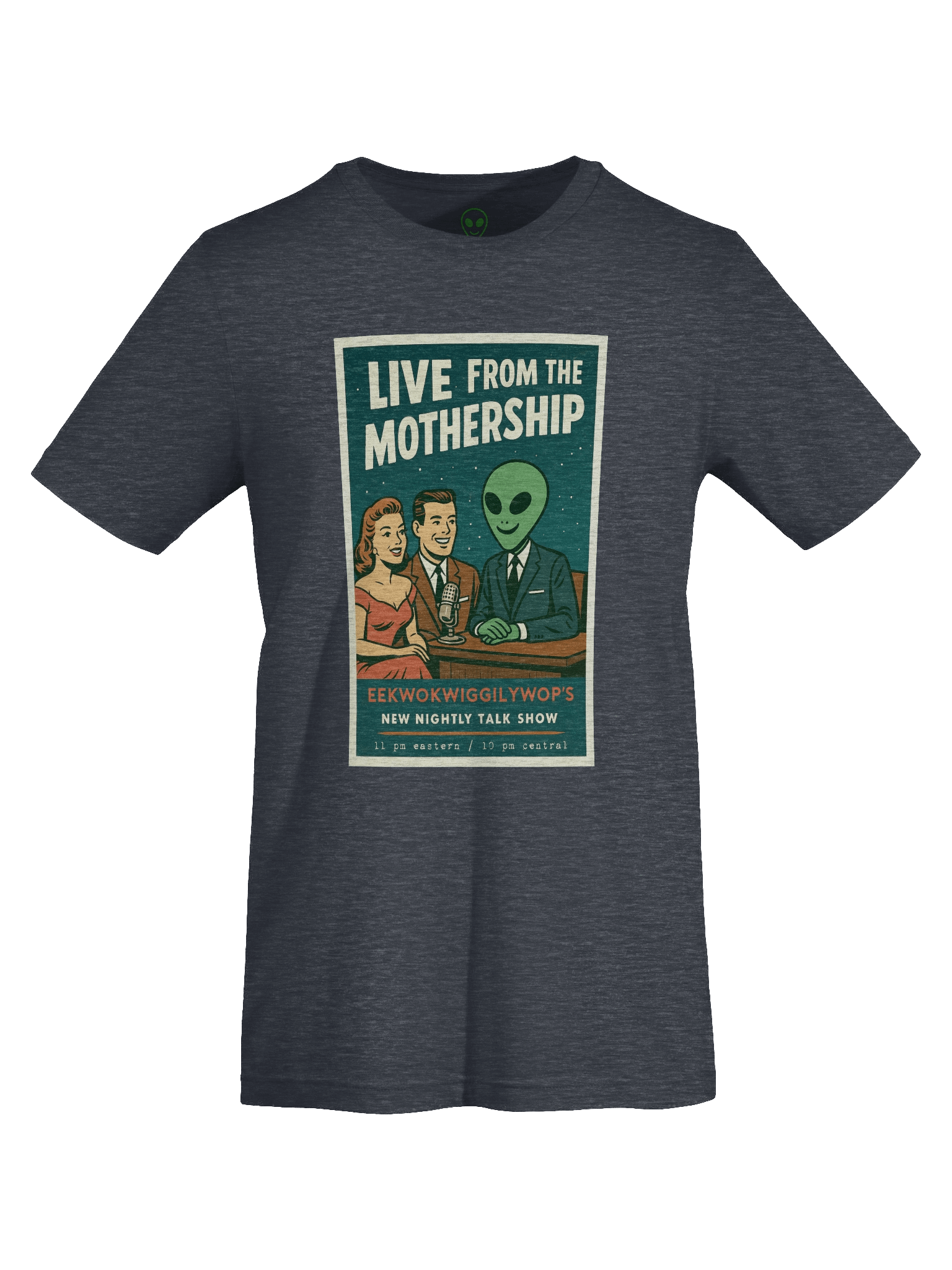 Late Night Talk Show Roswell Aliens 1950's Retro Poster Unisex T-Shirt product image (7)