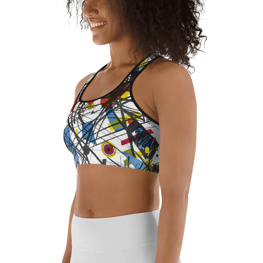 Abstract Lithographic Pattern Design Sports Bra - V3 product image (6)