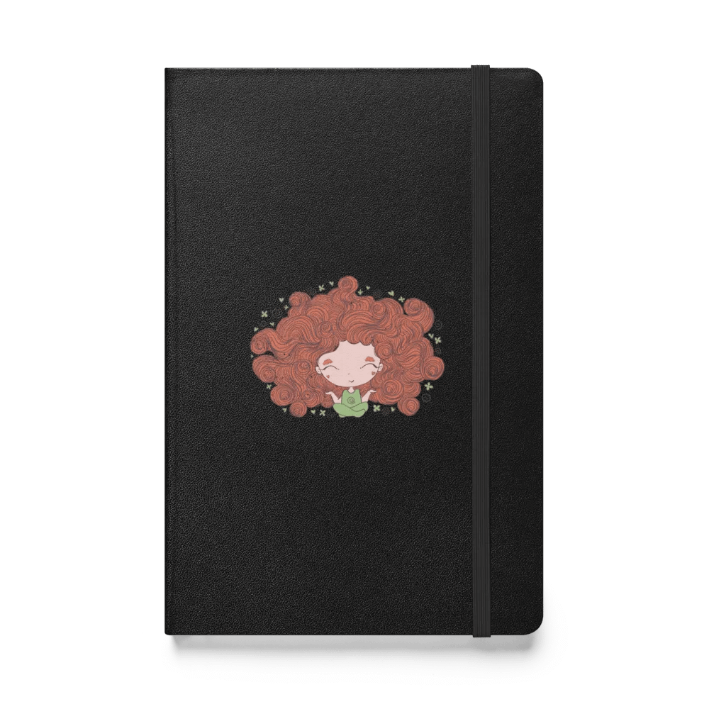 Curly Red Hair Girl Meditations Hardcover Notebook product image (1)
