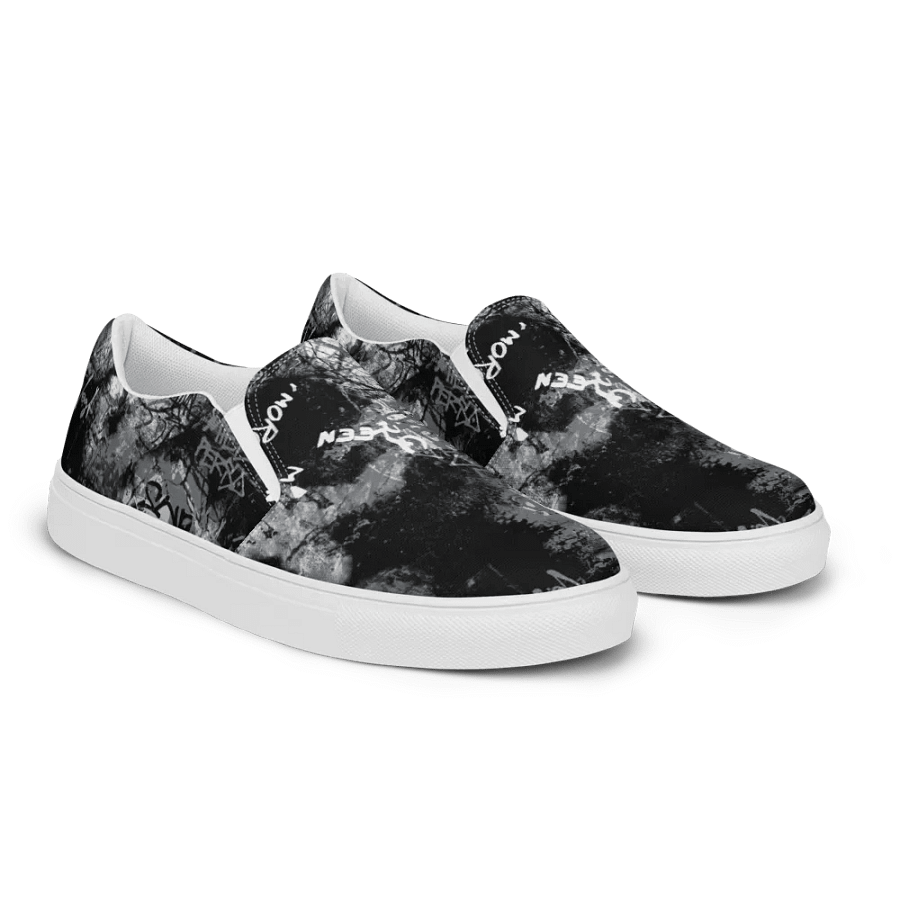 Black and White Graffiti | Men's Slip-On Canvas Shoes product image (2)