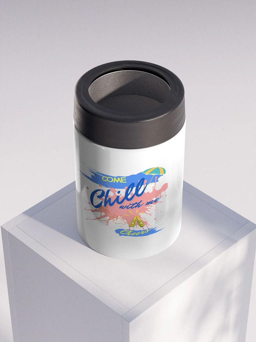 Stainless steel Koozie for your summer parties.   ‘Come chill with me’ design. product image (4)