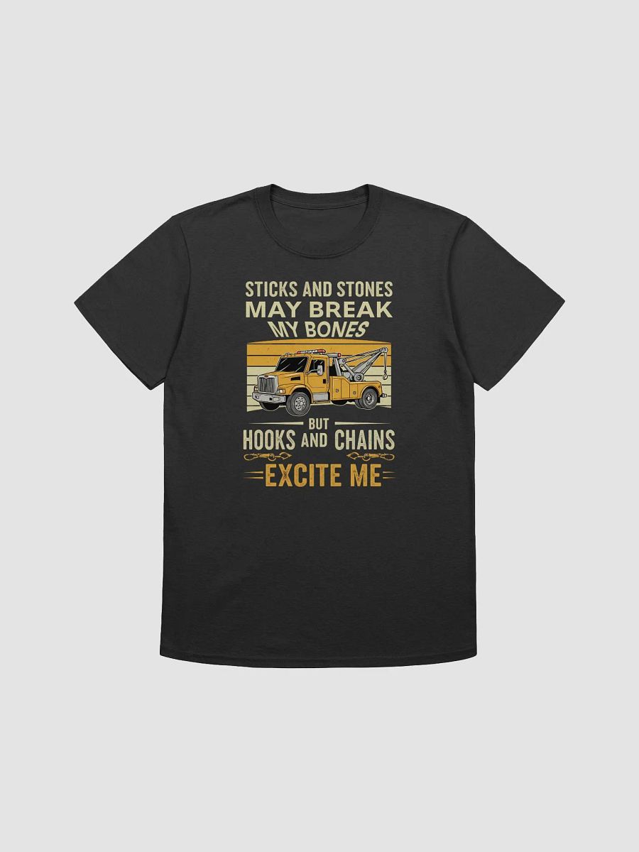 Funny Tow Truck T-Shirt – Hooks and Chains Excite Me – Tow Operator Gift product image (2)
