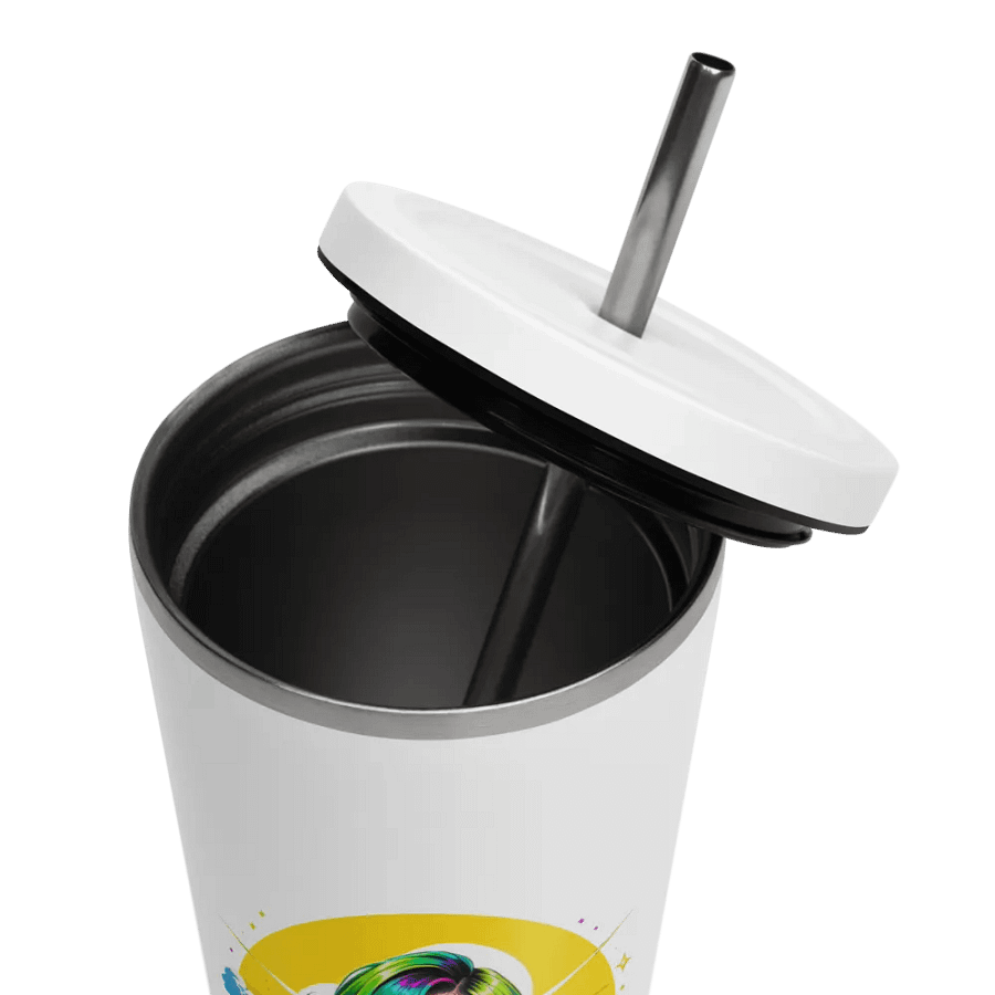Brat 20 oz Tumbler Cup - White - Insulated Tumbler with a Straw v3 product image (11)