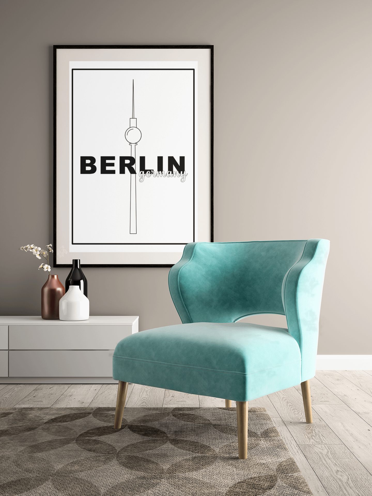 Berlin TV Tower Minimalist Poster, Iconic German Landmark Art, Black and White City Line Drawing, Urban Chic Wall Decor, Travel Gift product image (4)