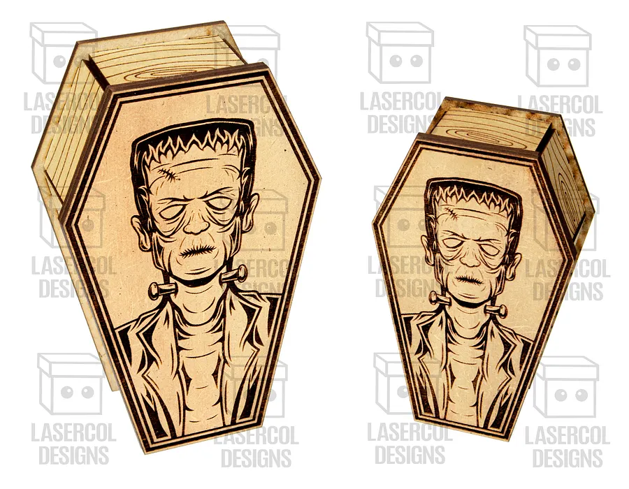 Halloween Coffin Box Set 2 (2 Sizes) - Laser Cut Files product image (7)