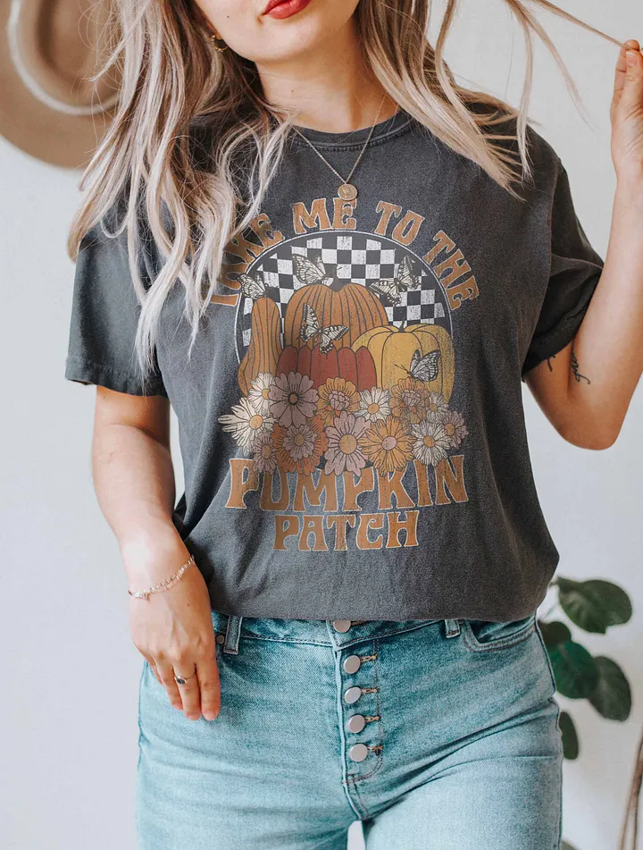 Take Me to the Pumpkin Patch T-Shirt of Pumpkins | Cute Fall and Thanksgiving Design product image (20)