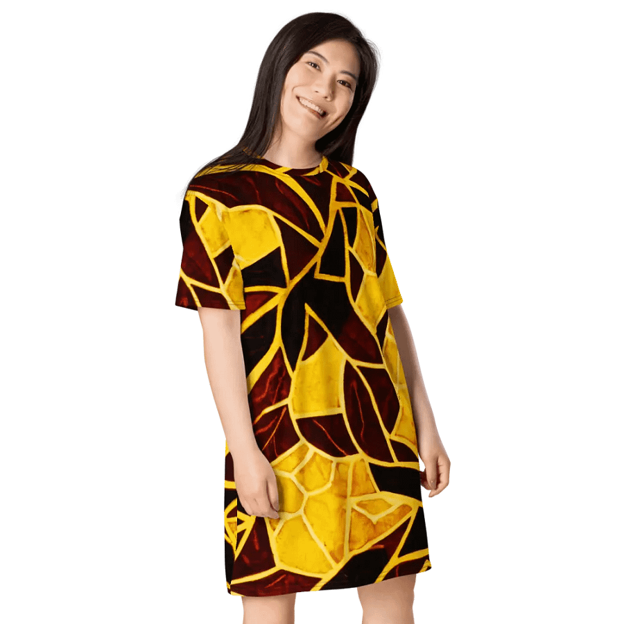 Abstract Leaves T Shirt Dress product image (7)
