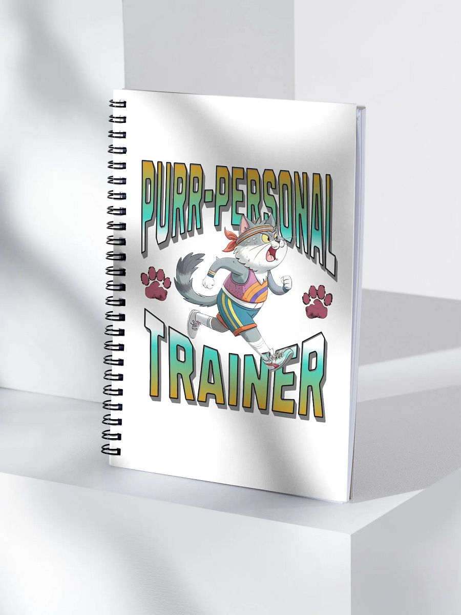 Purr Personal Trainer Cat Spiral Notebook product image (1)