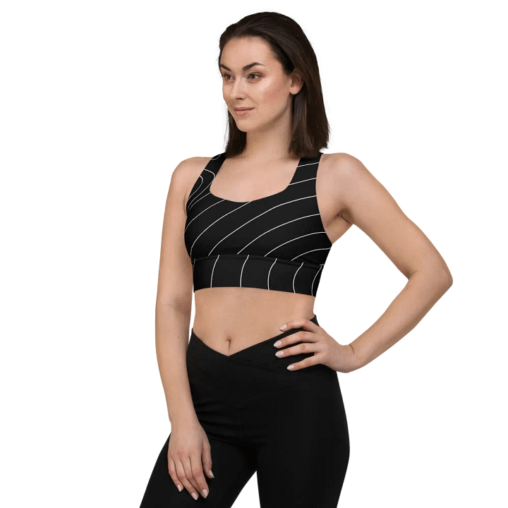 B/W Waves All-Over Print Sports Bra product image (2)