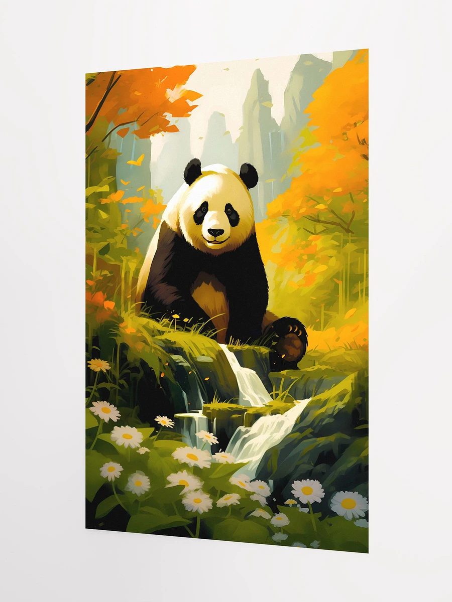 Panda Bear by an Autumn Forest River Matte Poster product image (5)