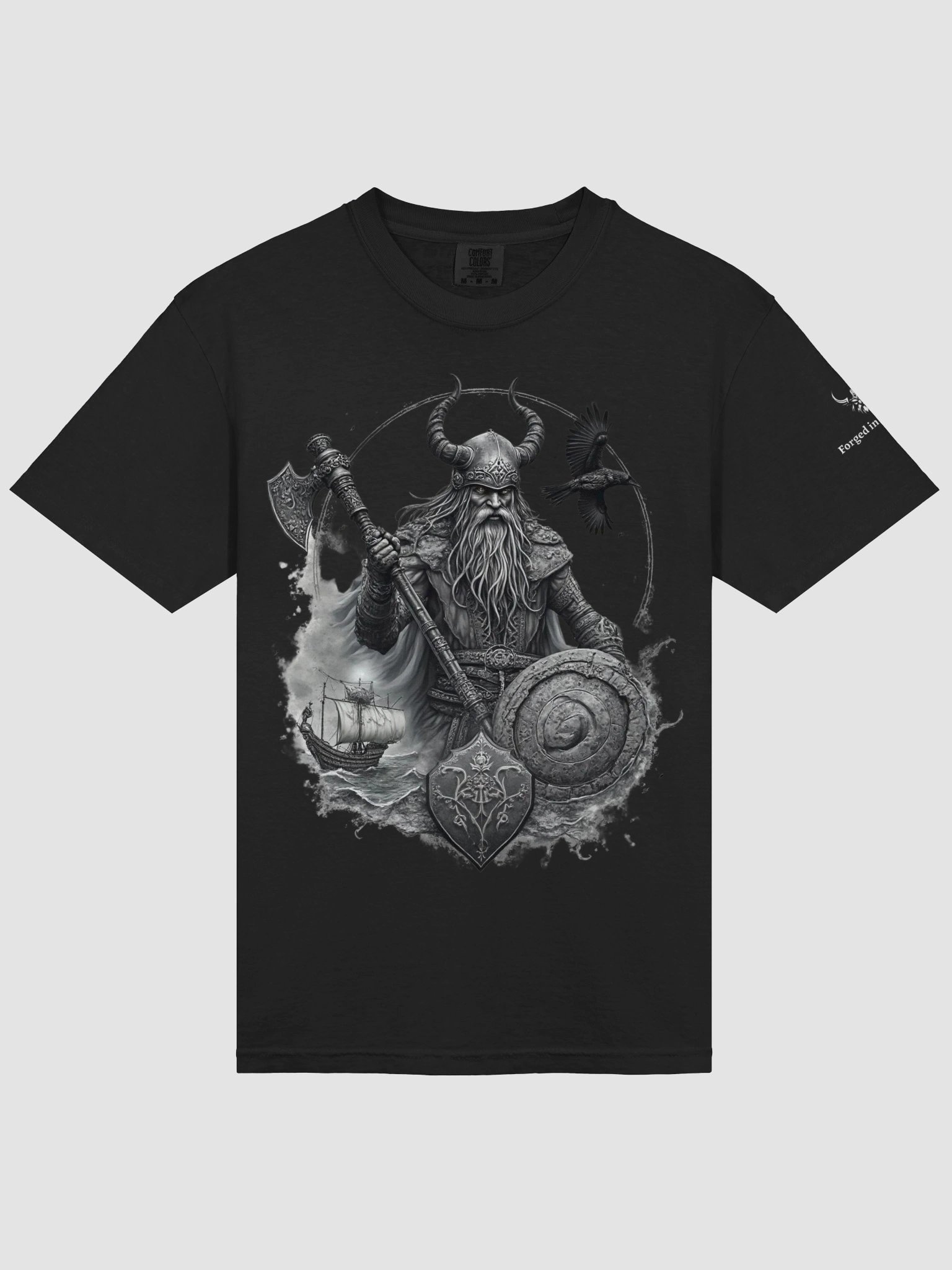 Warden of the Fjords – Forged In Valhalla Viking Guardian T-Shirt product image (29)