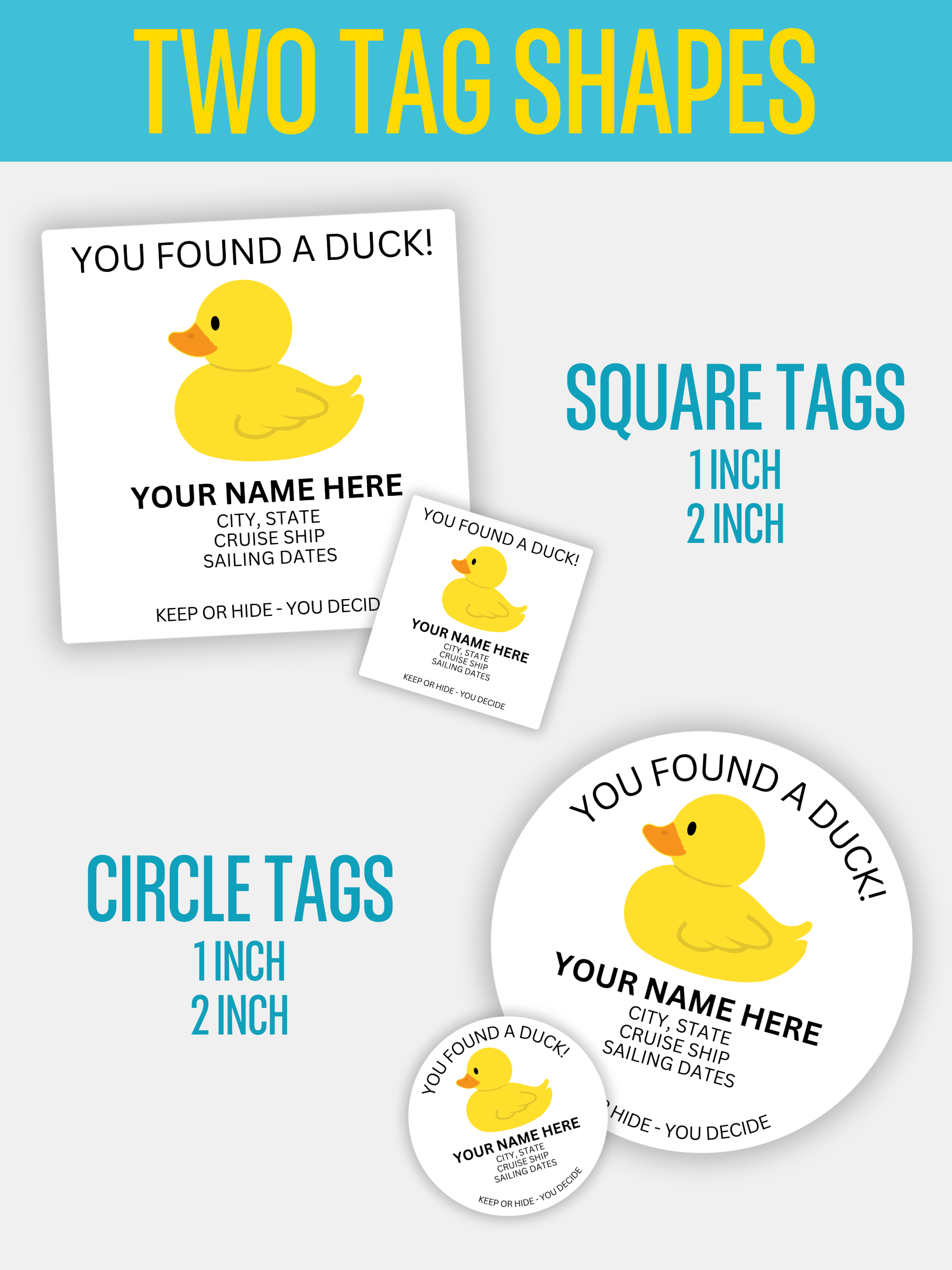 Editable Cruise Duck Tags - Circles & Squares product image (4)