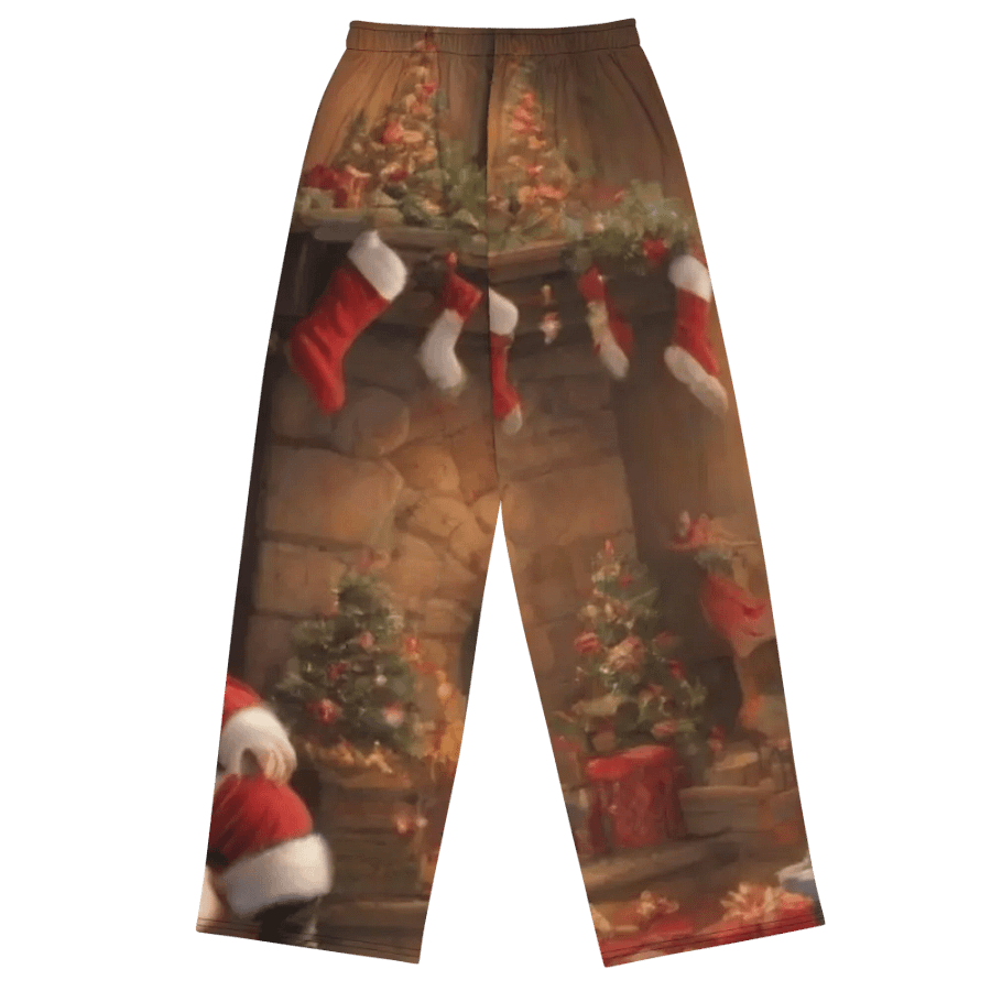 544-Christmas Gift Ideas for Parents, Christmas Gifts for Mom-All-Over Print Unisex Wide-Leg Pants, pants-Polyester, Elastane-Christmas-Santa's Cozy Interlude product image (3)