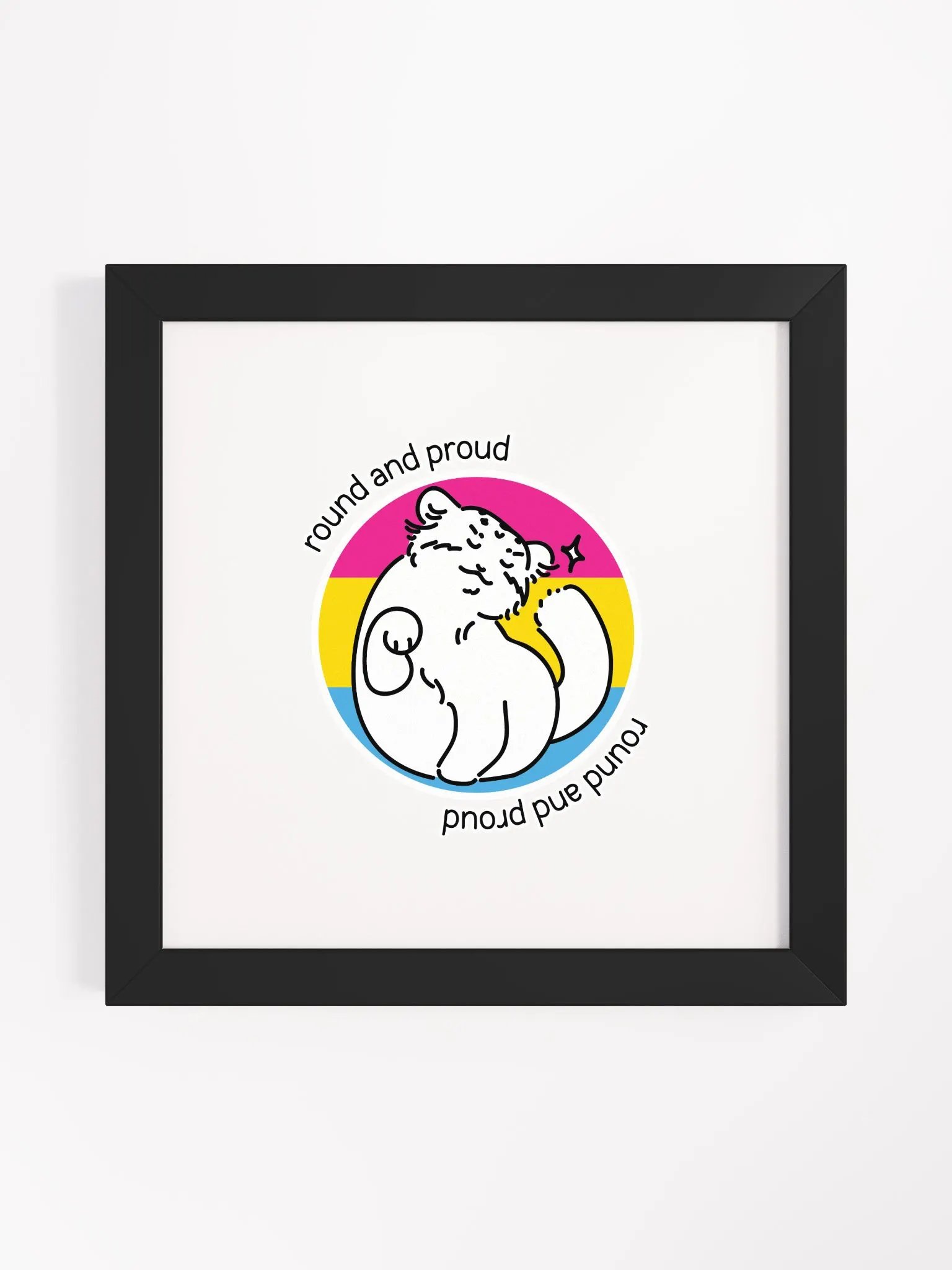 Round and Proud Manul Pansexual Version - Framed Print product image (2)