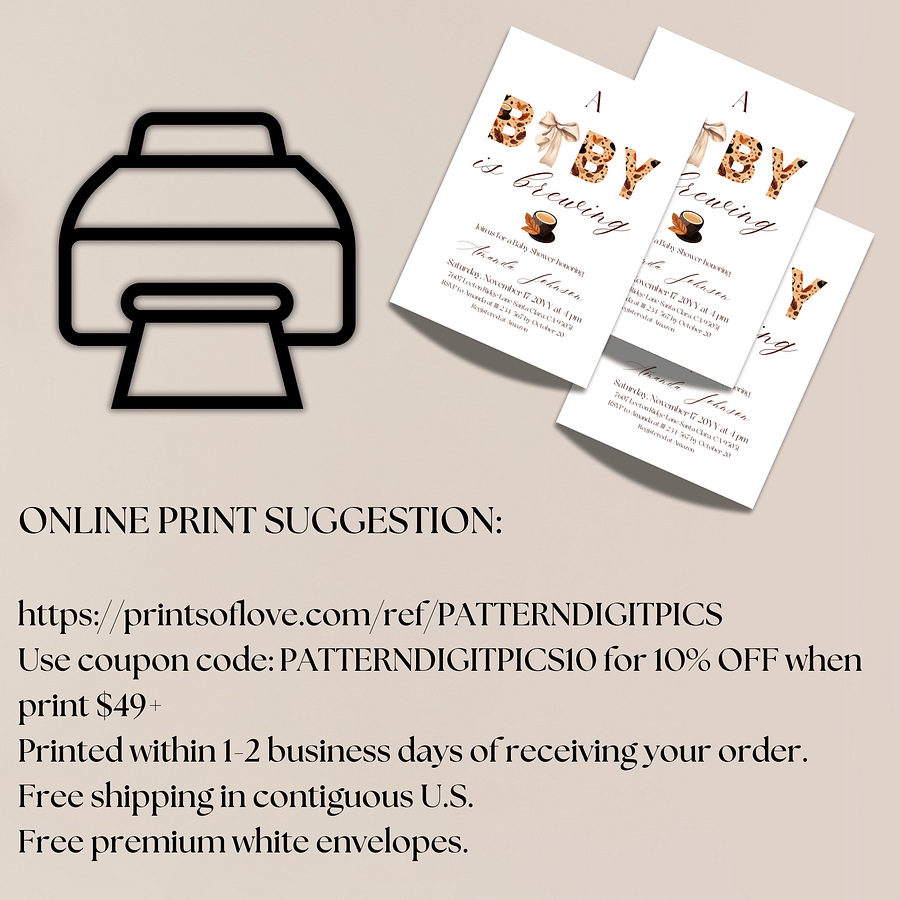 Coffee Baby Shower Invite, Rustic Gender Neutral Baby Shower Party, A Baby is Brewing Themed Brunch Invitation, Digital Download Template product image (10)