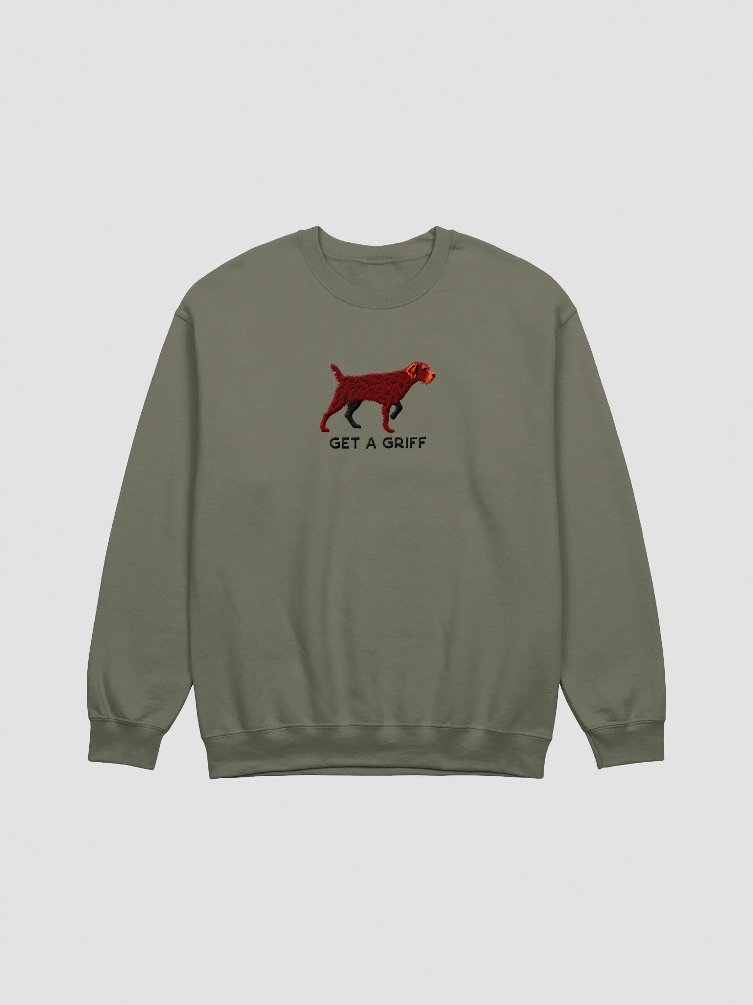 Get a Griff Sweatshirt (Embroidered) of a Wirehaired Pointing Griffon(Liver) product image (4)