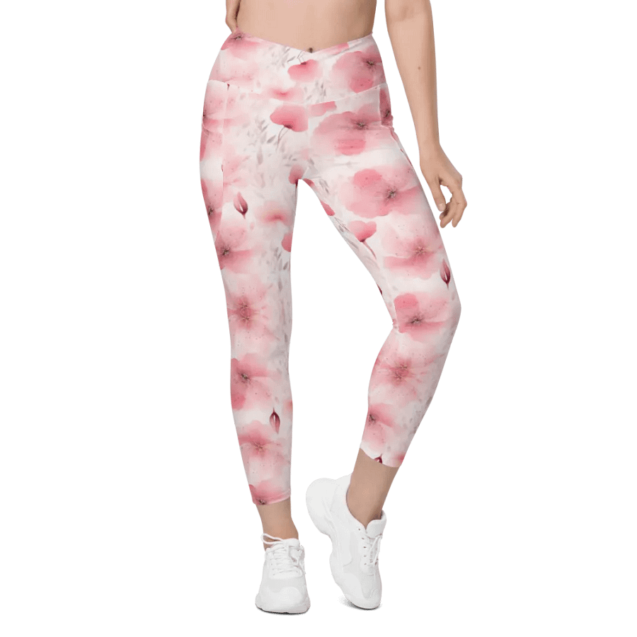 Floral Bliss Crossover Leggings with Sun Protection product image (1)