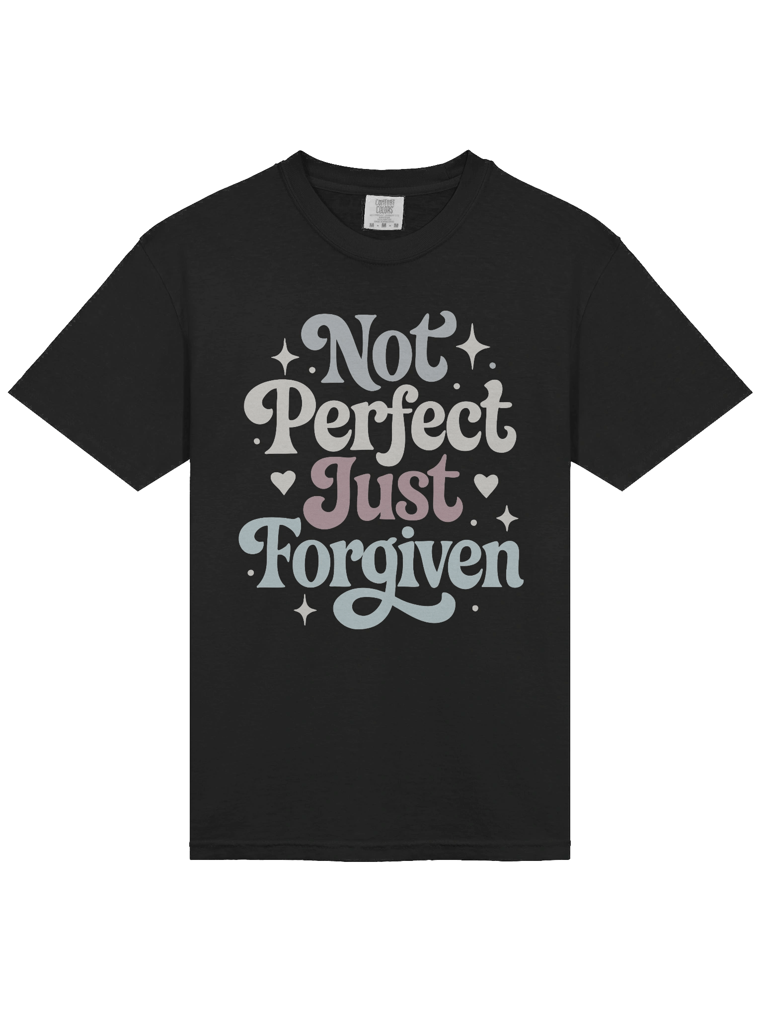 Not Perfect Just Forgiven Retro Christian Message on Comfort Colors 1717 Heavyweight Tee product image (2)