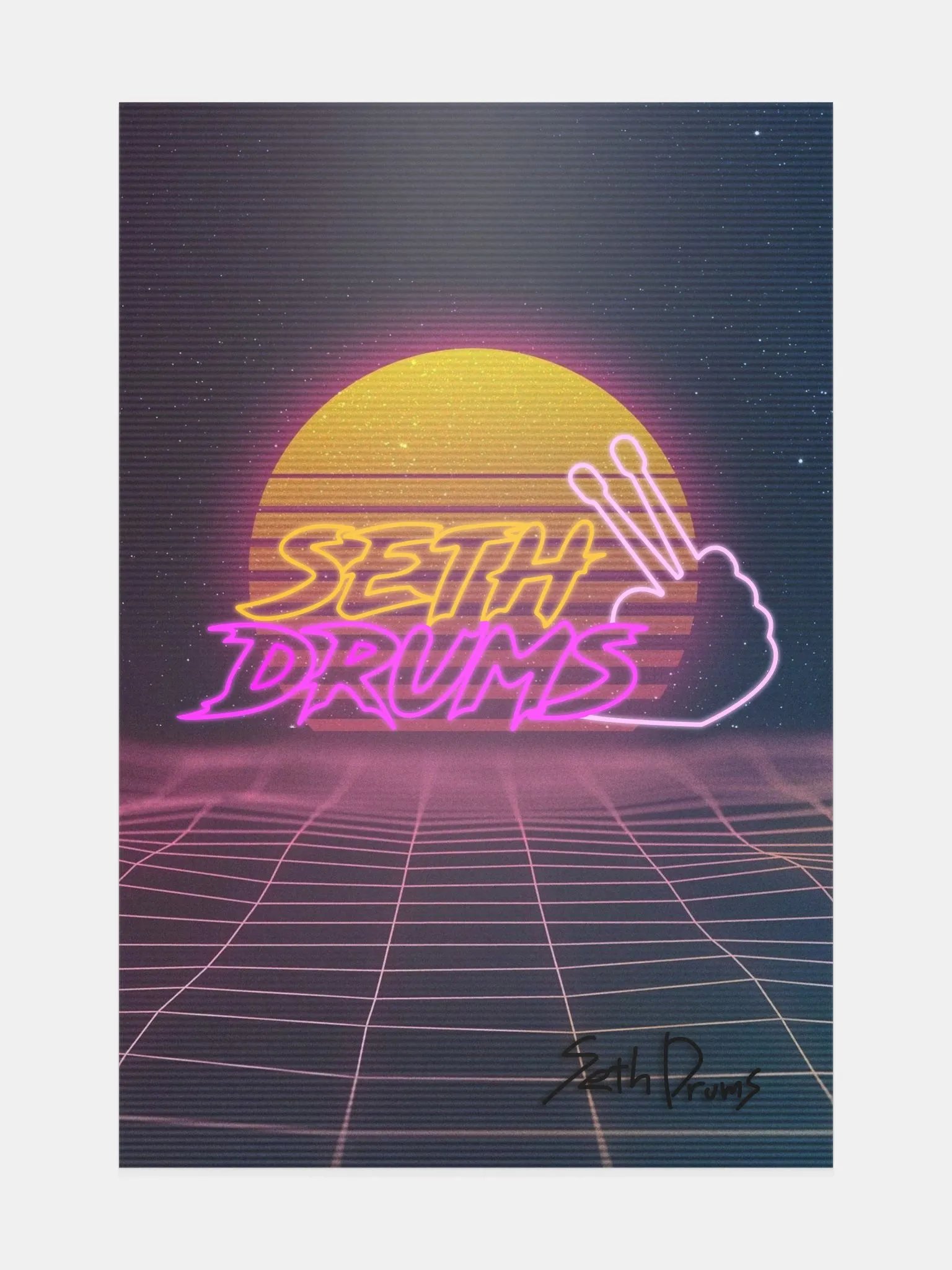 SethDrums Synthwave Poster (Signed) product image (1)