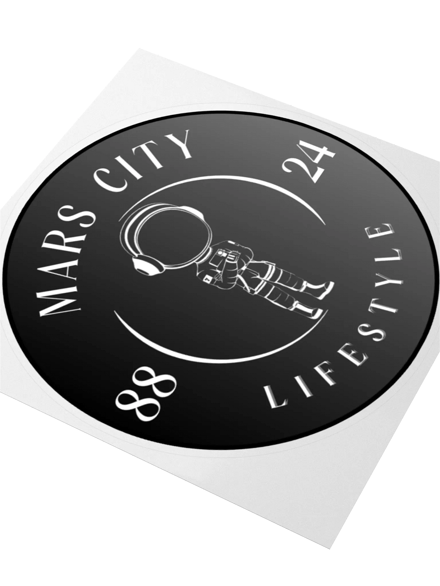 MARS CITY LIFESTYLE 8824 ASTRONAUT CIRCLE WITH BLACK BACKGROUND STICKER product image (3)