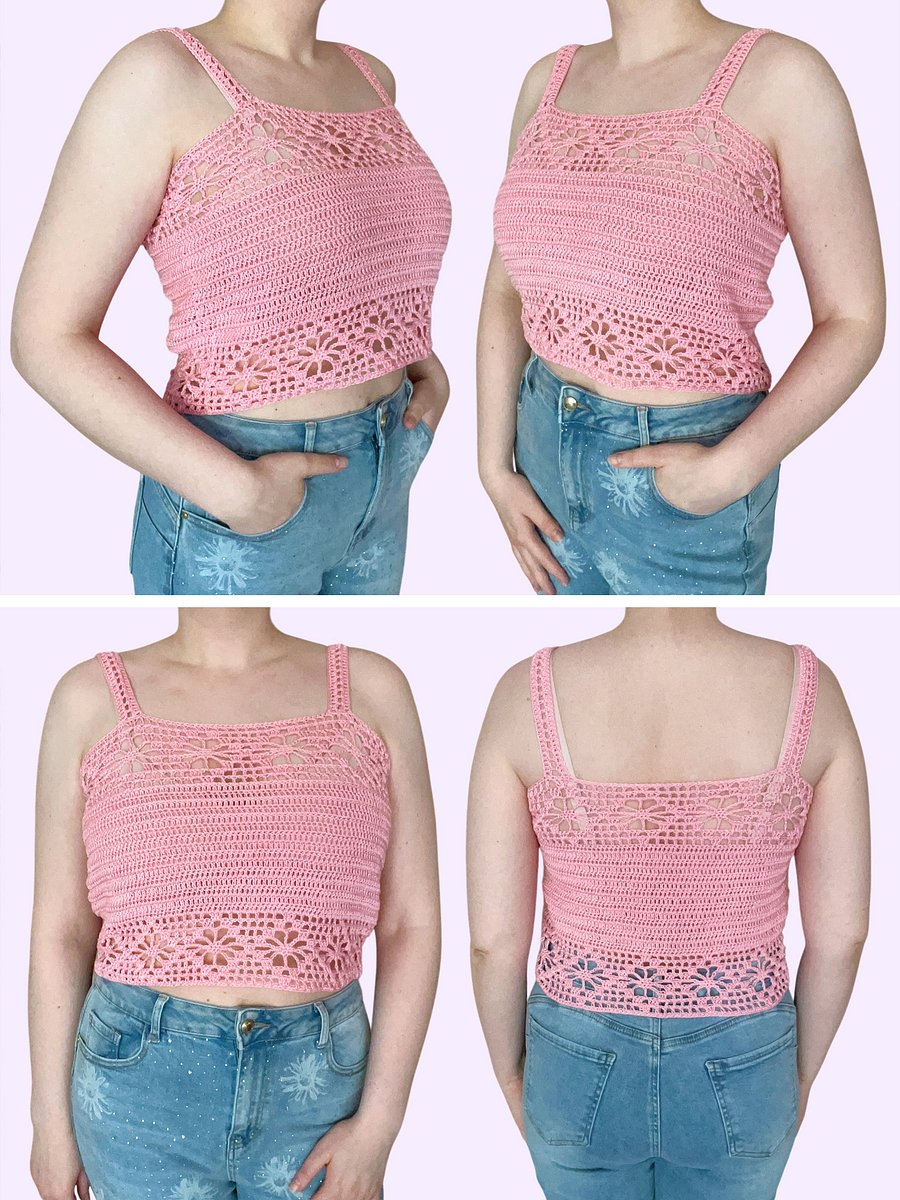 Crochet Pattern: Floral Diamond Tank Top, Made to Measure product image (2)