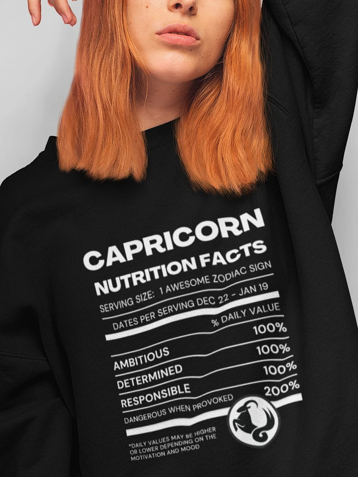 Capricorn Nutrition Facts Sweatshirt product image (1)