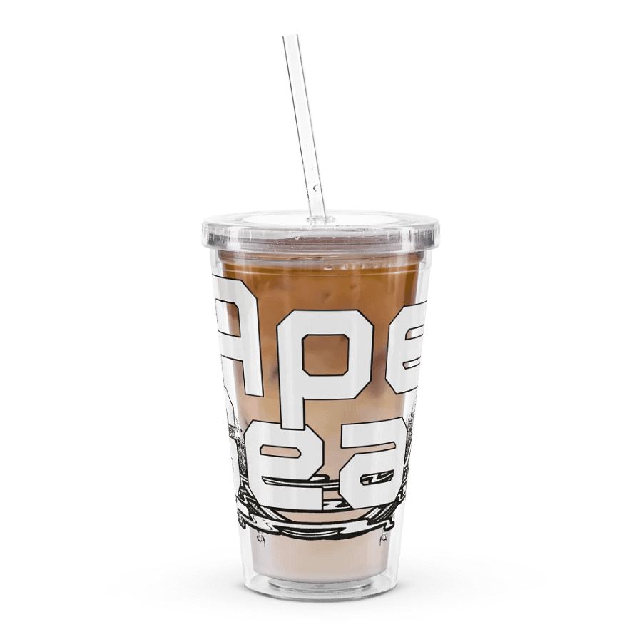 Double Wall Clear Plastic Tumbler (16 oz) - White HApex Gear White Logo product image (10)