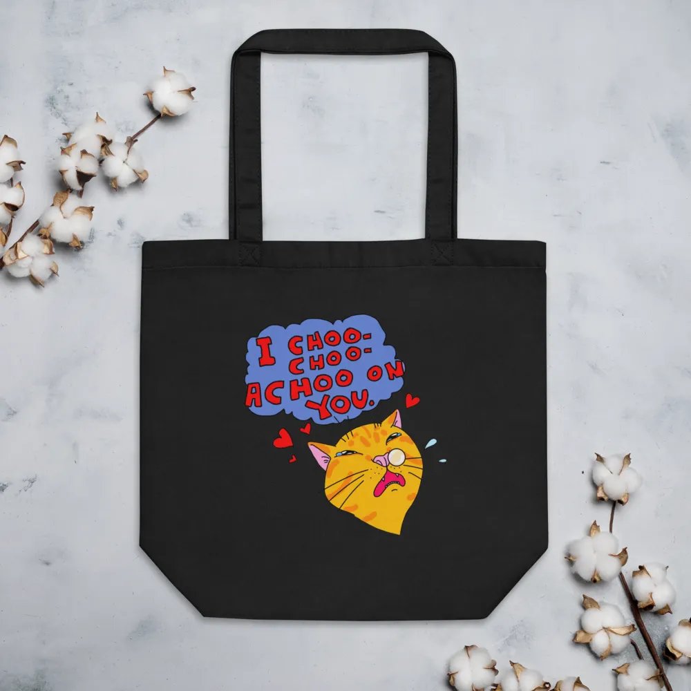 Achoo on You Orange Cat Totebag / Black-Oyster product image (5)