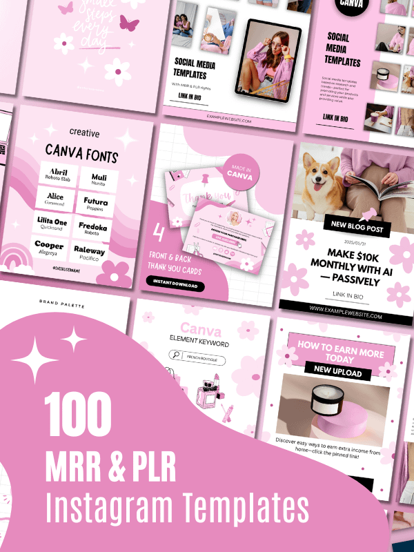 MRR/PLR Instagram Templates for Digitals product image (1)