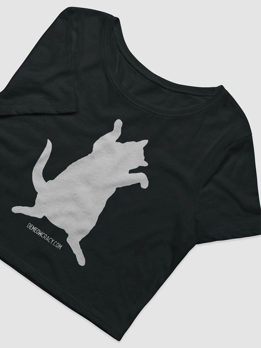 White Cat Silhouette Dancing for DeMeowcracy Women's Crop Tee product image (5)