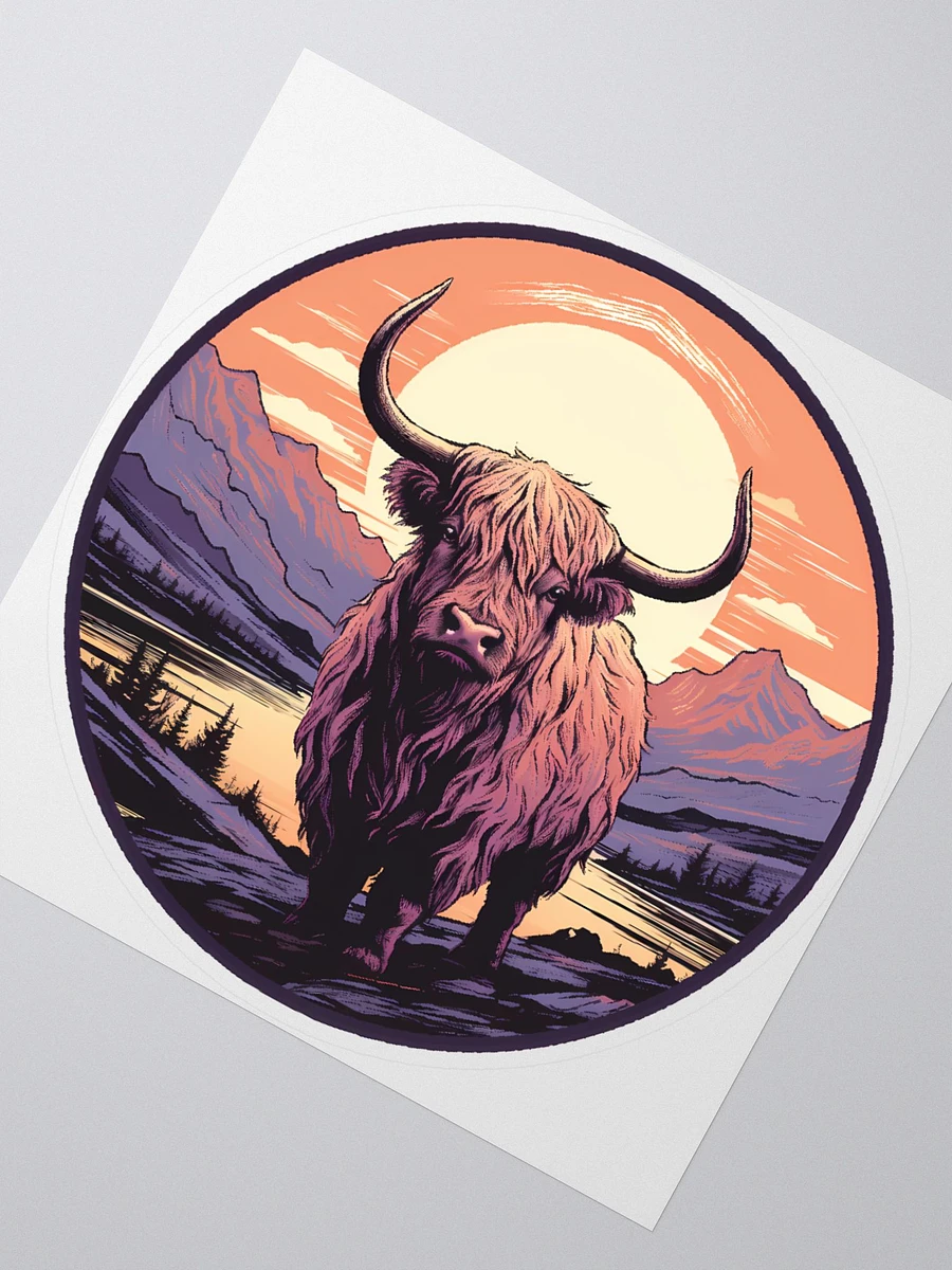 Highland Cow Sunset Sticker product image (2)