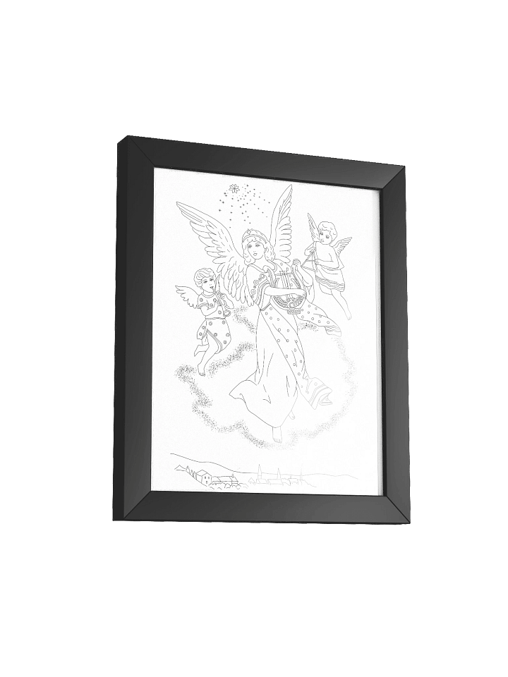 Color-Your-Own Christmas Framed Poster — Vintage Angel Art for Peaceful Holiday Decor product image (7)