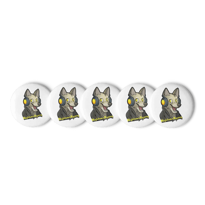 NightmareRyzing Anthro Wolf Pin Buttons Set product image (1)