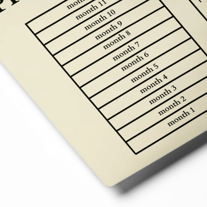 HIGHFALUTIN ANNUAL RENT TRACKER (black design 6) product image (2)