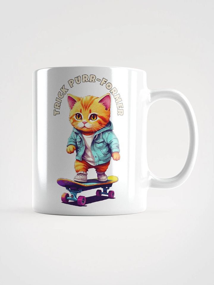 Novelty Graphic | White Coffee Mug | Trick Purr-Former product image (2)