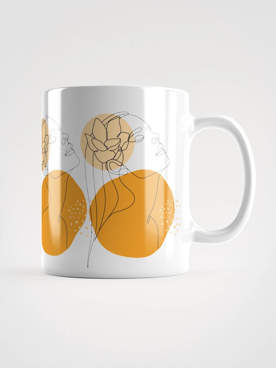 Mug Blanc Equilibre Femme - Orange Soleil - Vibration Créative - Idée Cadeau Raffiné product image (1)
