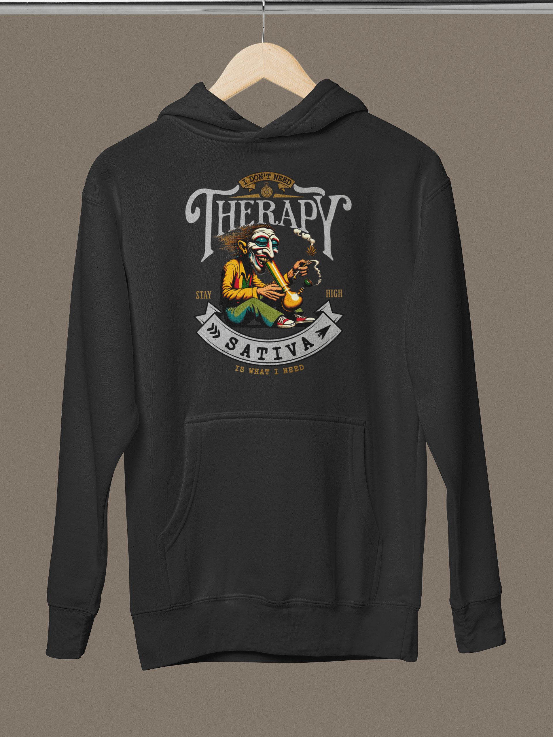 No Therapy Needed: SATIVA - Psychedelic Style Premium Unisex Hoodie product image (1)