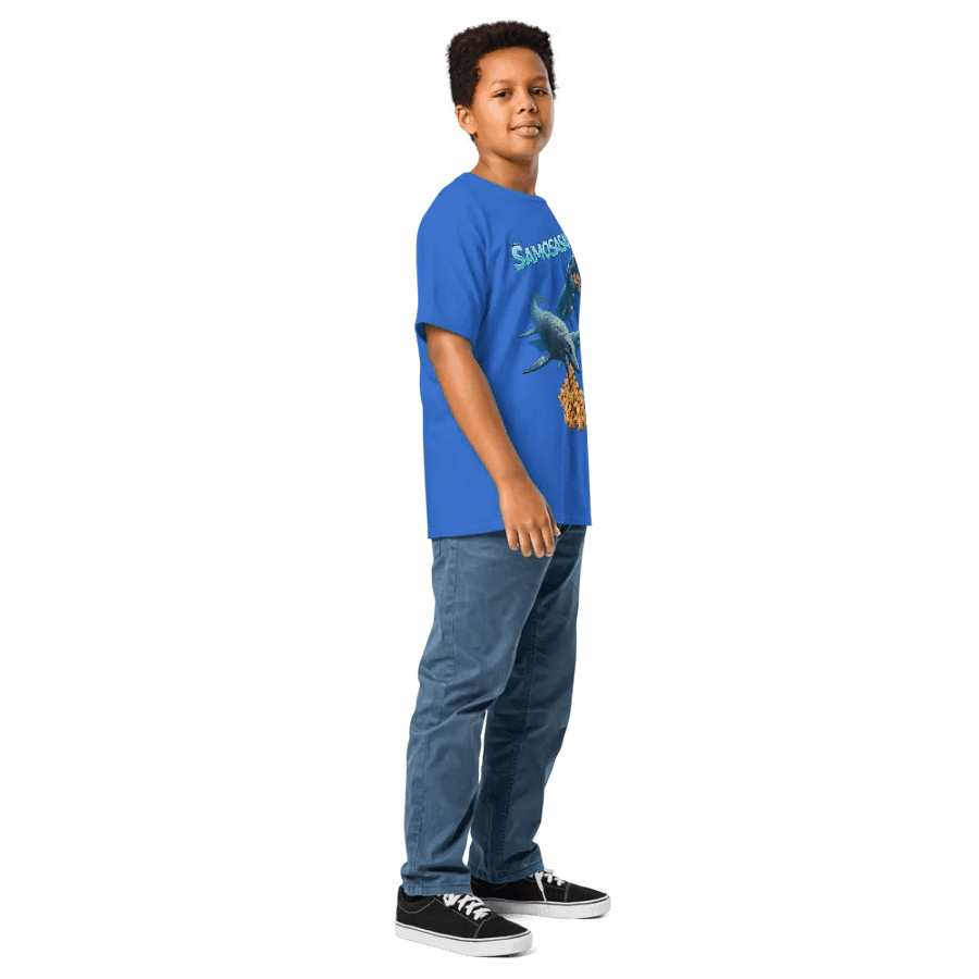 Samosasaurus - Mosasauraus and Samosa Funny Youth Dinosaur Shirt product image (18)