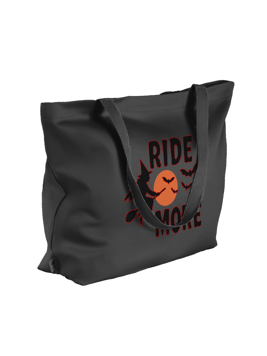 Ride More Witch Halloween Tote Bag – Spooky Broom & Moon Trick-or-Treat Bag, Bats Graphic Tote product image (7)