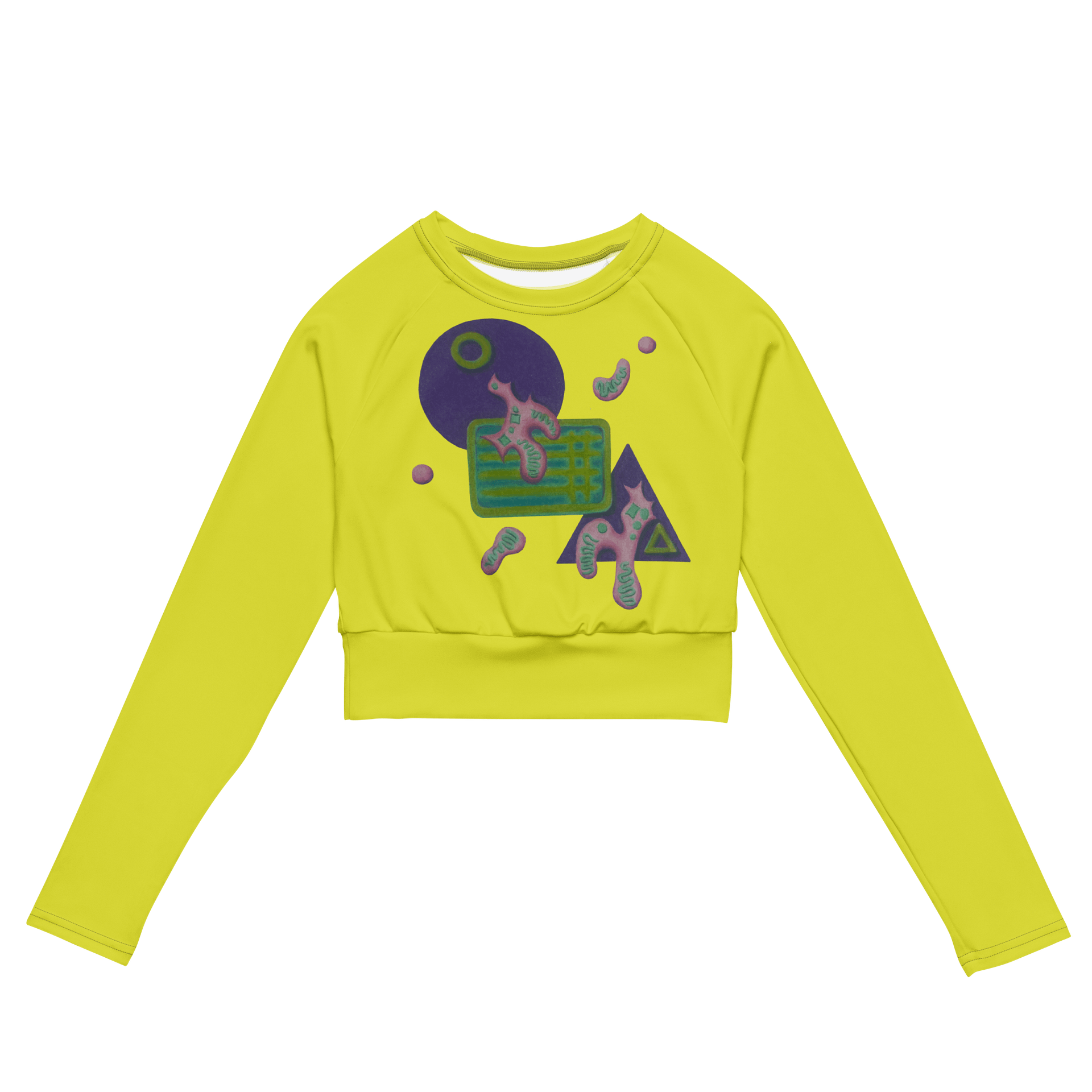 Shape Shenanigans Yellow Long Sleeve Crop Top product image (1)