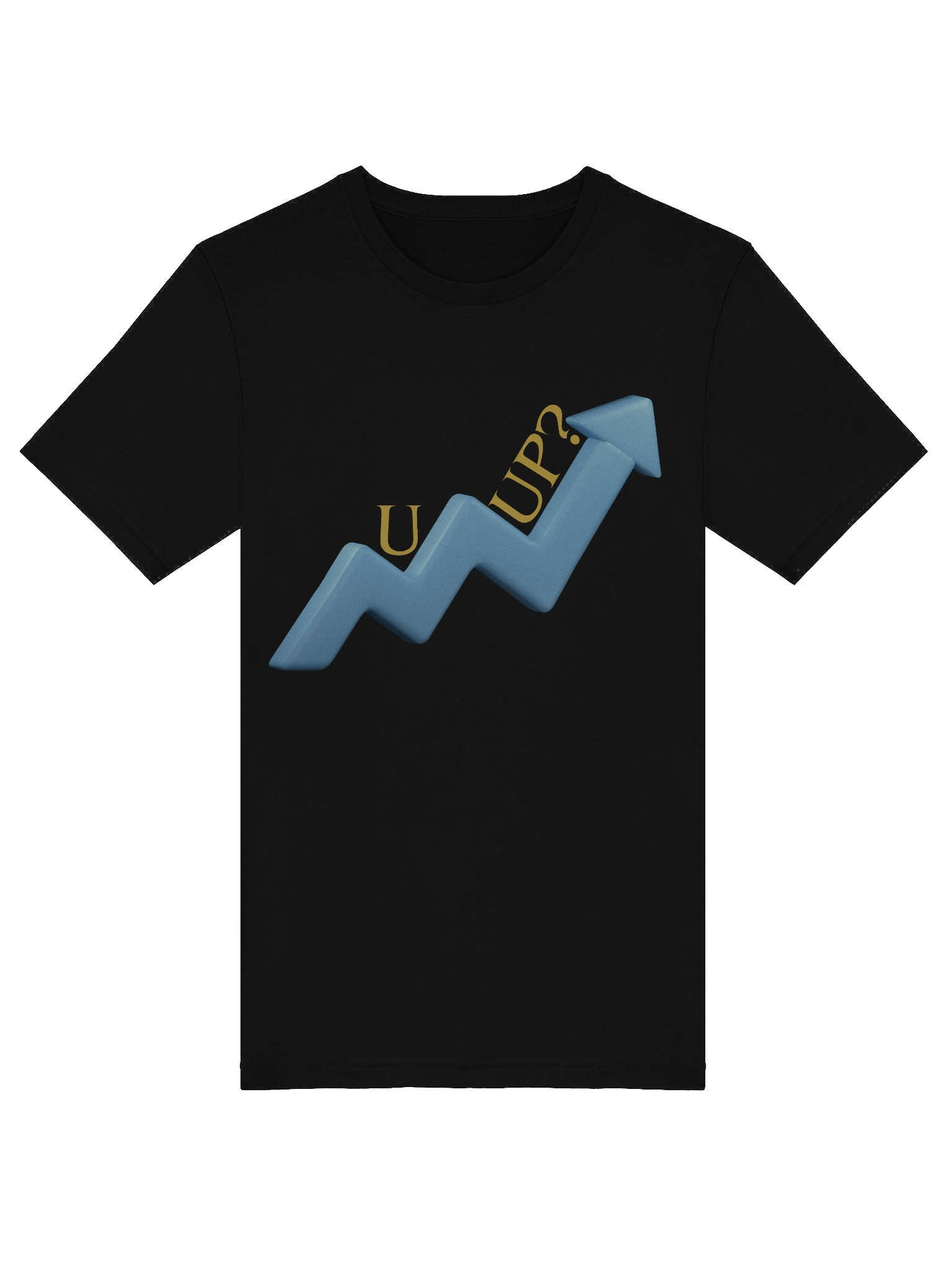 "U Up" Blue Upward Questioning Arrow Graphic T-Shirt product image (53)
