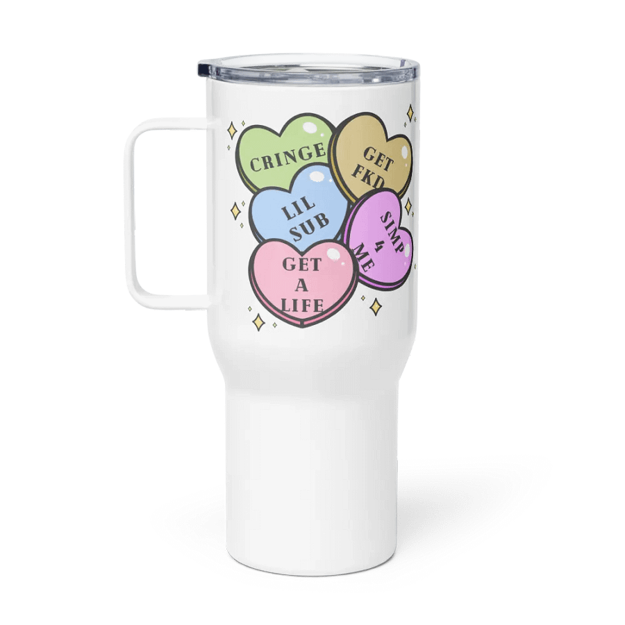 Streamer Conversation Hearts Travel Tumbler product image (1)