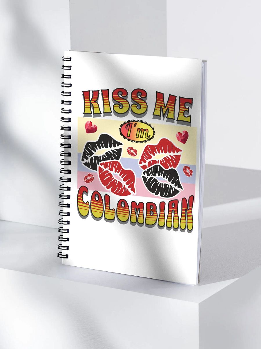 Kiss Me I'm Colombian Flag Lips Spiral Notebook product image (3)