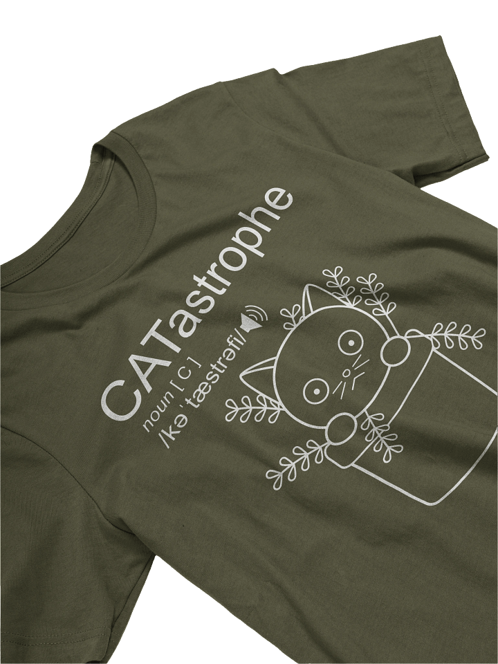 CATastrophe (Cat in Plant Pot - White Print) - Unisex Adult Super Soft Lightweight T-shirt product image (2)