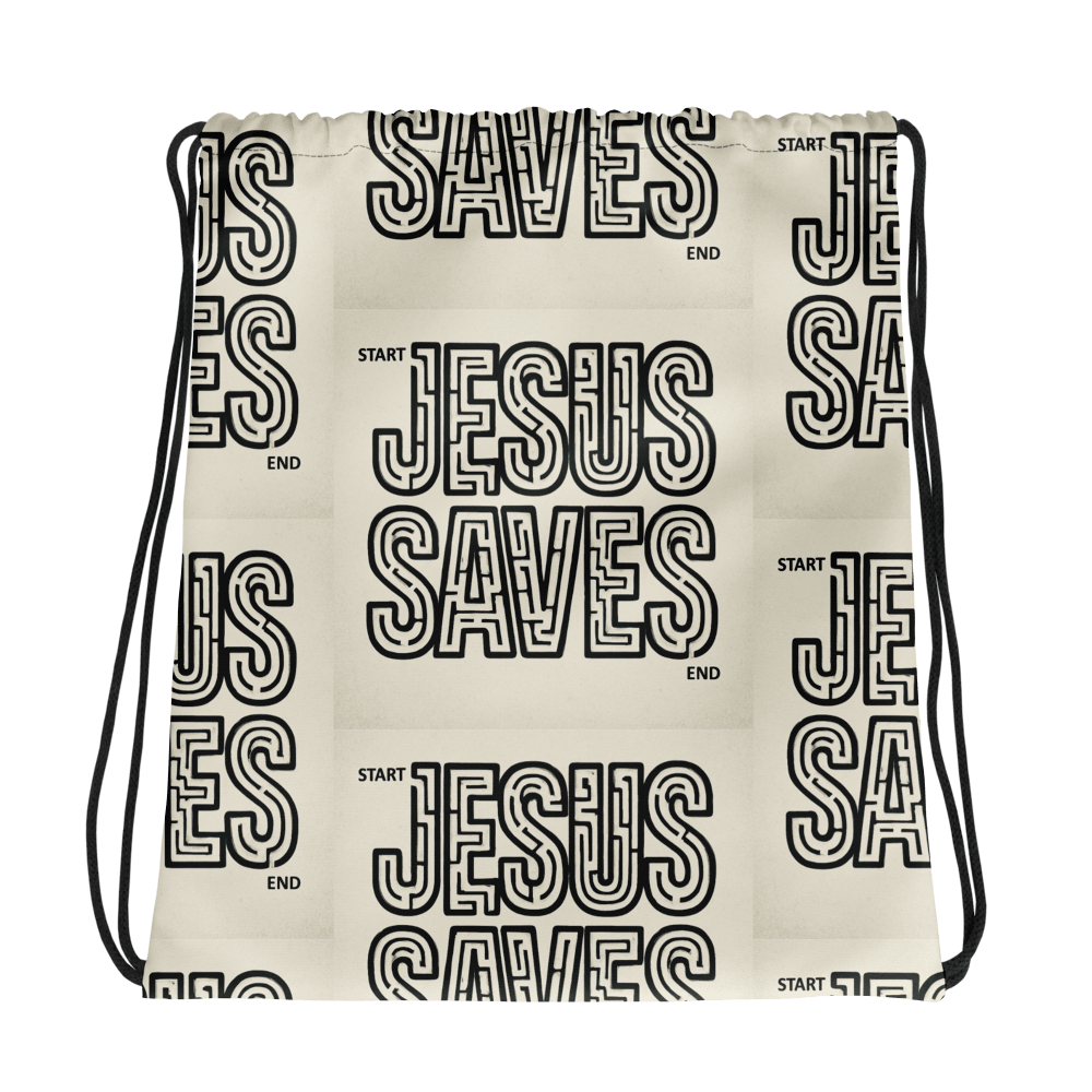 Jesus Saves All-Over Drawstring Bag product image (1)