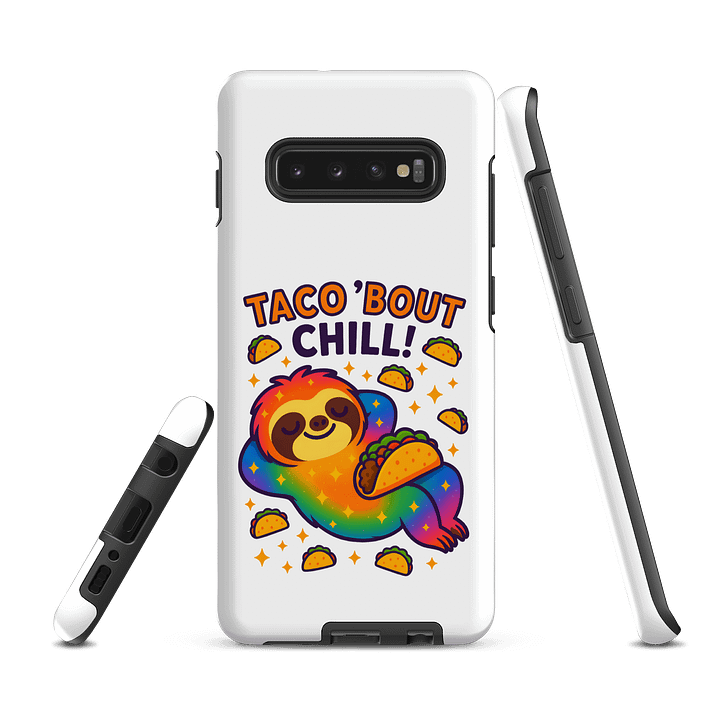 Taco ’Bout Chill – Funny Sloth Samsung Case | Taco Lover Tough Phone Case – Sloths Having Snacks Collection product image (2)