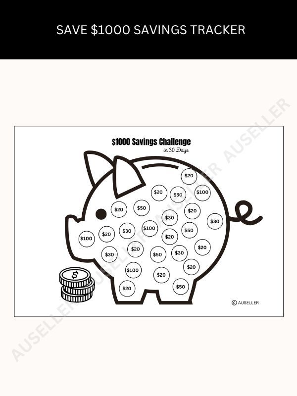 Piggy Bank Savings Tracker Bundle product image (5)