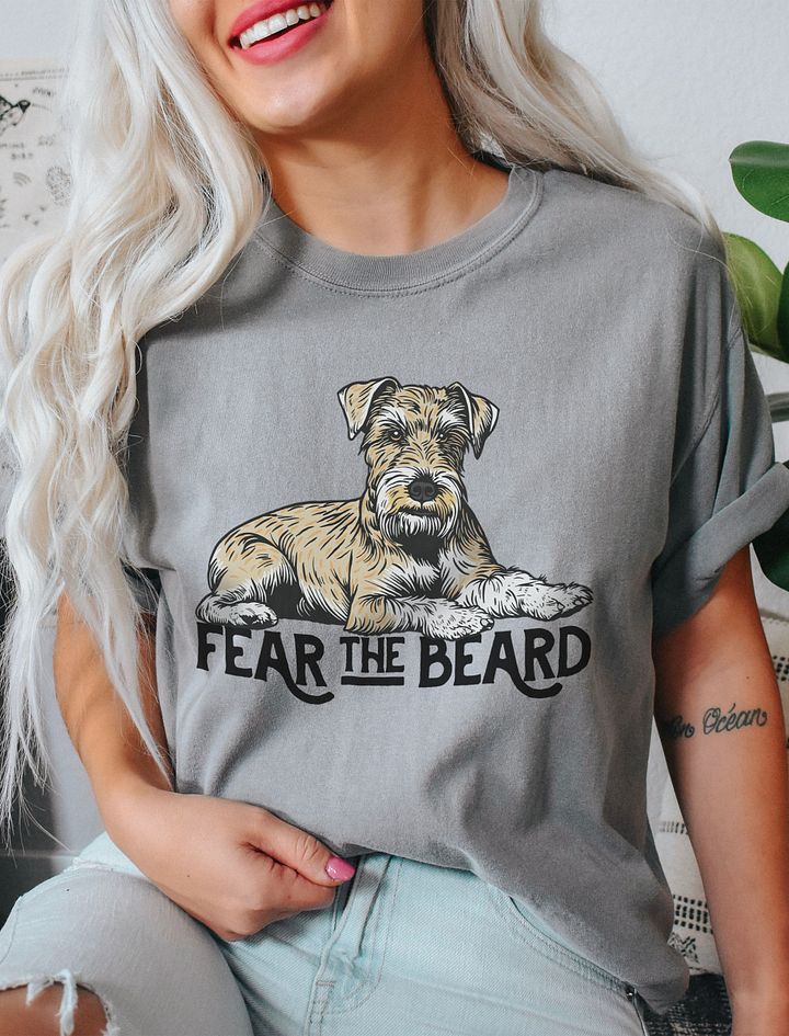 Fear the Beard T-Shirt of a Schnauzer(Wheaten) | Funny T-Shirt for Bearded Dog Paw-rents product image (20)